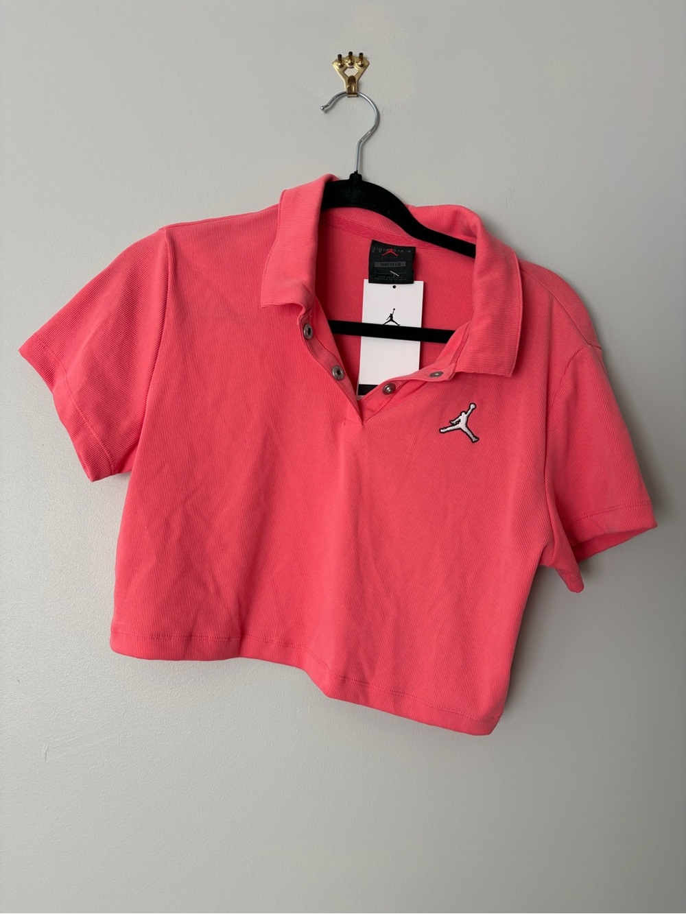 Jordan Women's Cropped Polo Shirt - Pink L